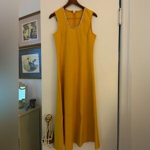 Jeweled Yellow Sleeveless Dress